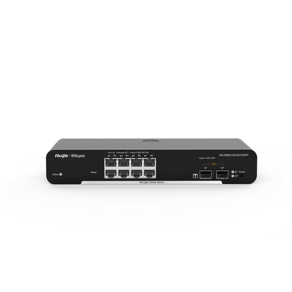 Switch REYEE administrable por cloud 8 puertos Gigabit 2 Puertos SFP RG-NBS3100-8GT2SFP